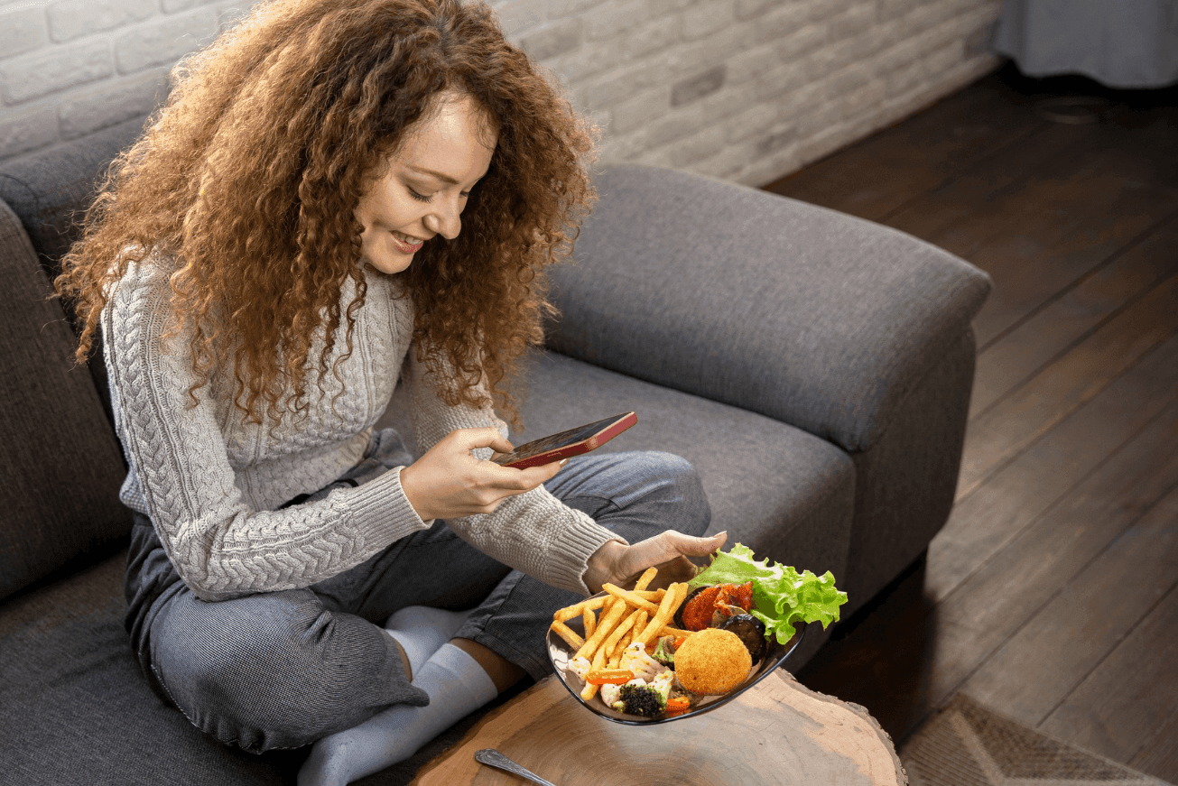 Paciente feliz após acompanhamento nutricional